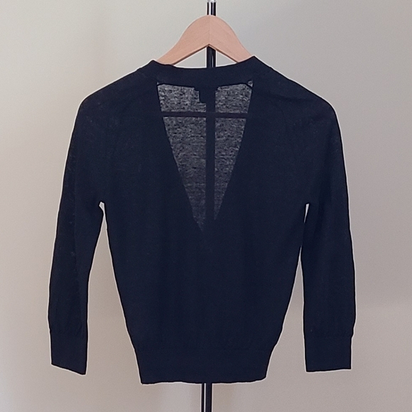 Club Monaco Black 100% Linen Cardigan XS Quarter Sleeve Lightweight - Picture 6 of 6